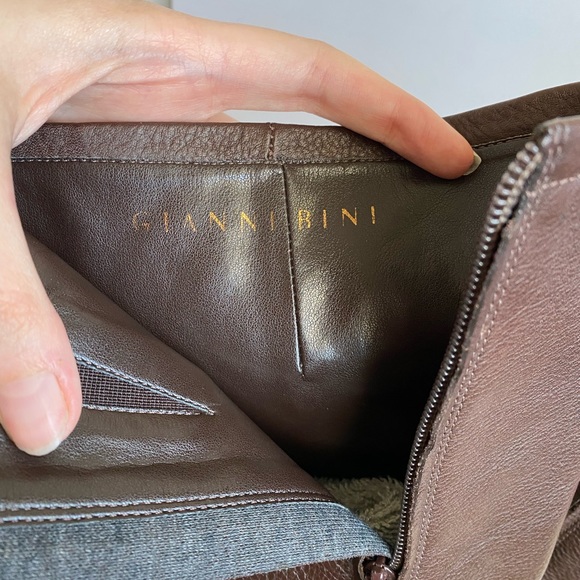 Gianni Bini Leather Heel Riding Boots Zip Up 9.5 - Picture 7 of 8